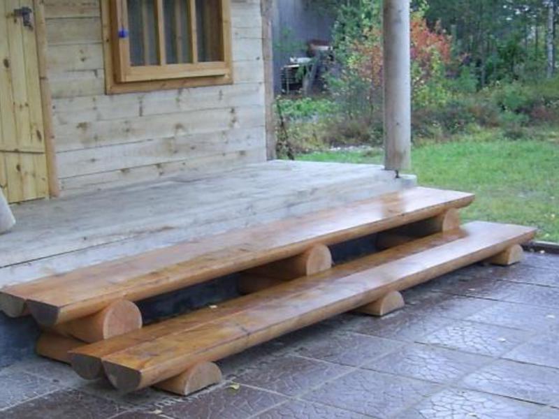Ступени из бревен Лестница из бревен